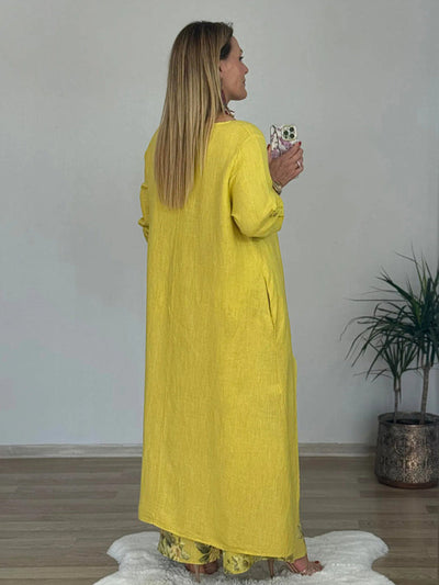 Zamara - Long-Sleeved Top And Printed Pants Set