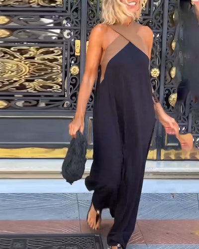 Olive - Cross-Neck Evening Dress