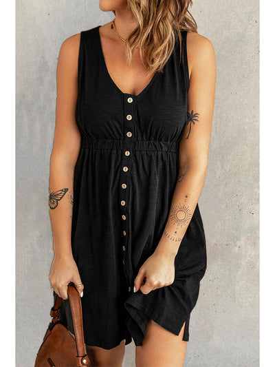 Gemma - Sleeveless Multi Button Dress