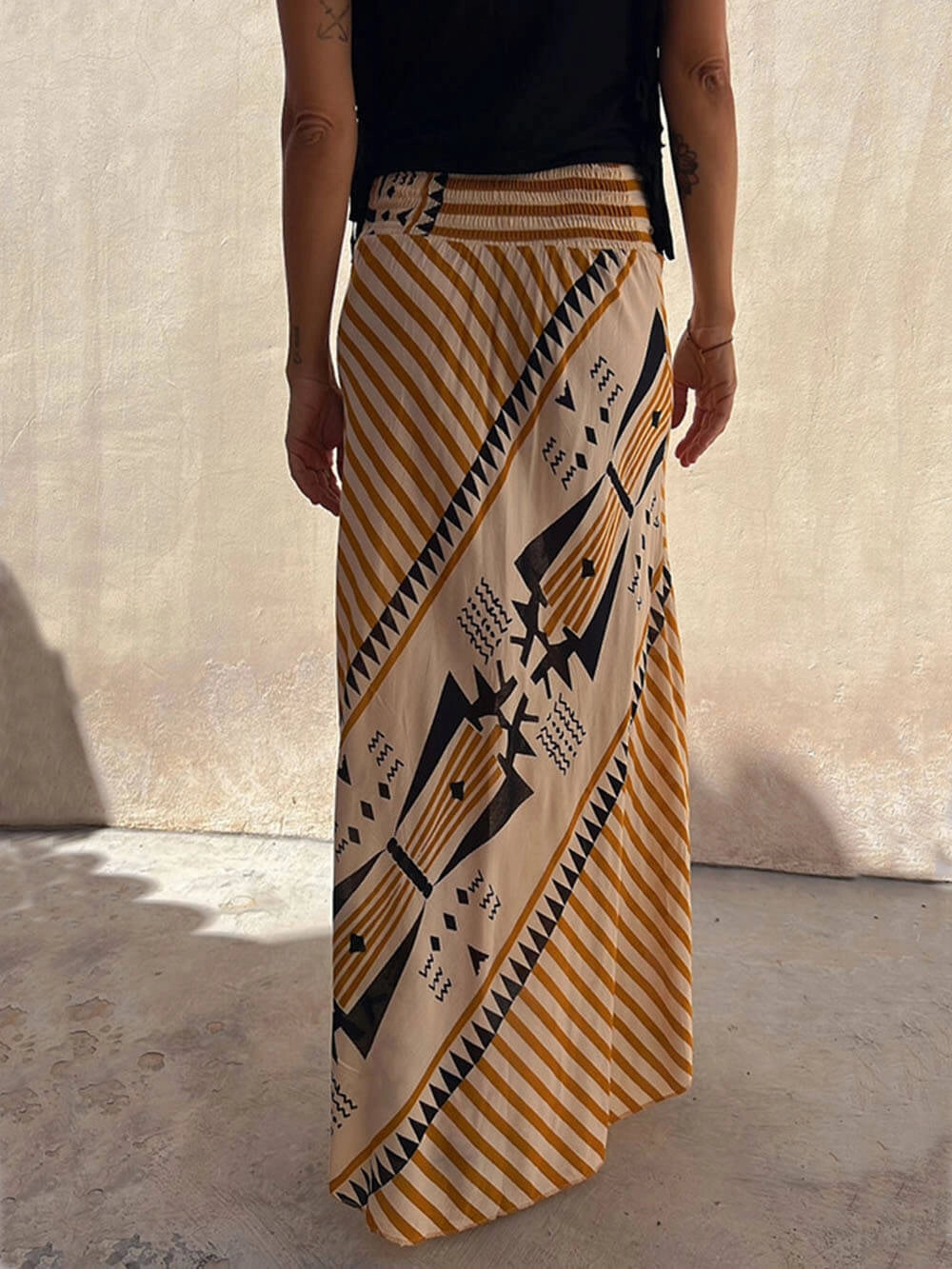Isara – Boho-Inspired Striped Maxi Skirt