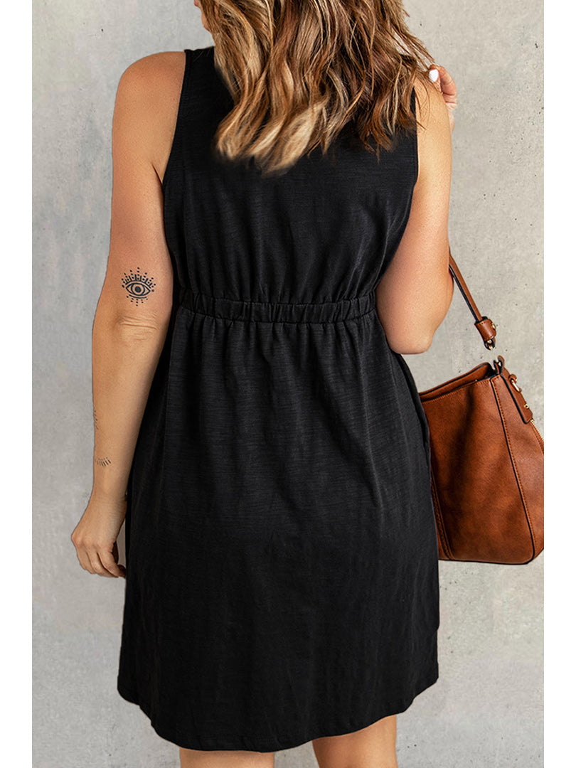 Gemma - Sleeveless Multi Button Dress