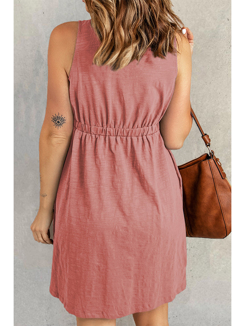 Gemma - Sleeveless Multi Button Dress