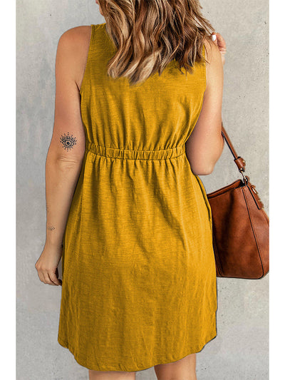 Gemma - Sleeveless Multi Button Dress