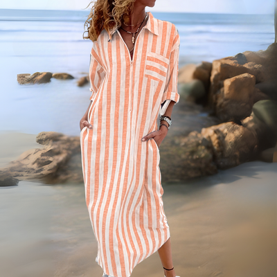 Joyce – Elegant Striped V-Neck Dress