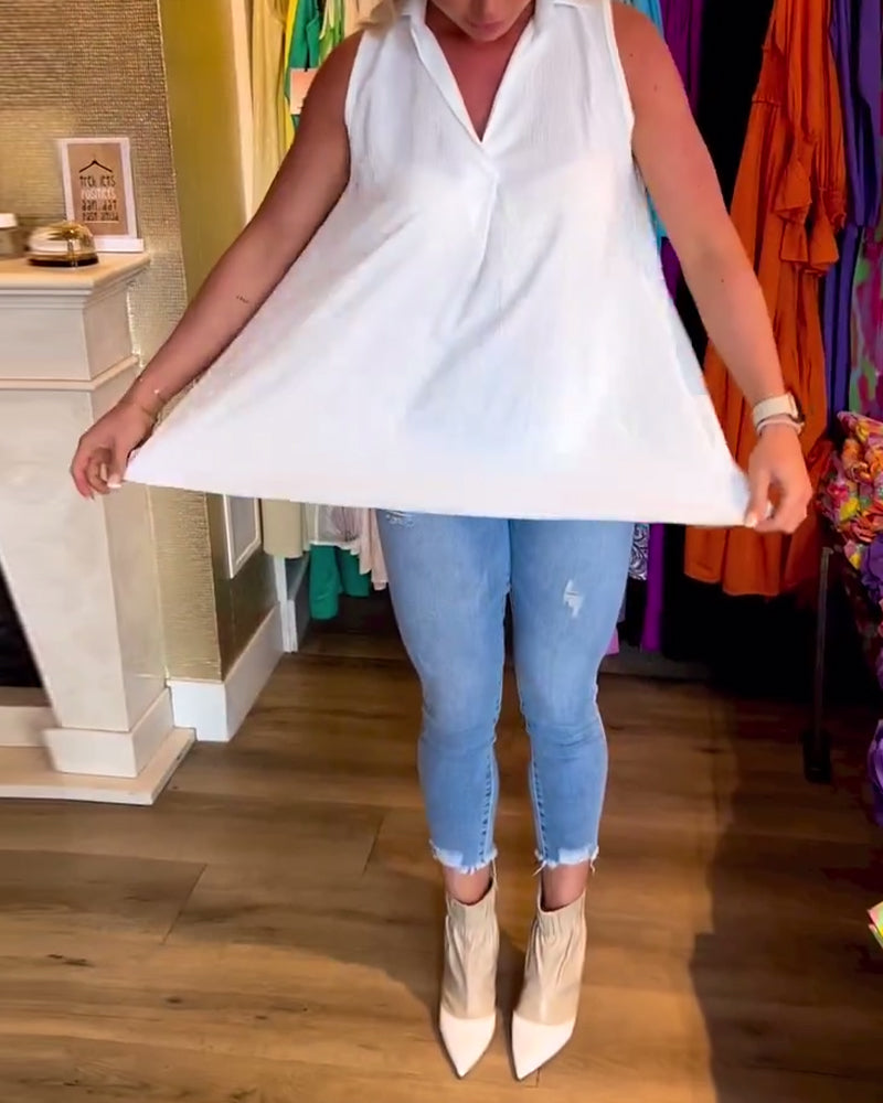 Laluna – Sleeveless Ruffle Top