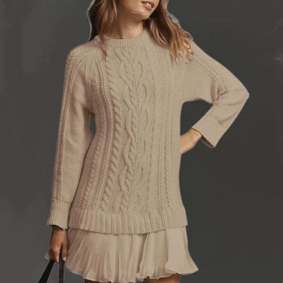 Kalena – Cable Knit Mini Sweater Dress