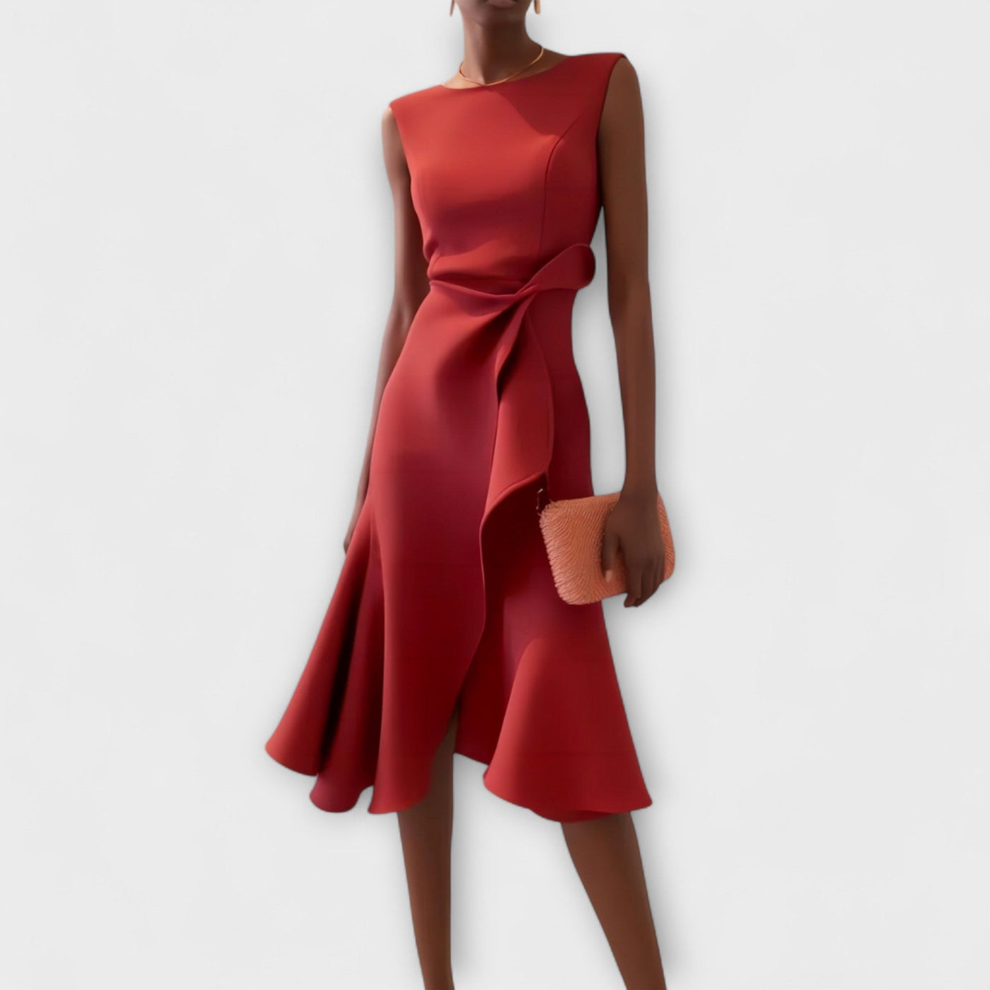 Noeline – Draped Asymmetrical Midi Dress