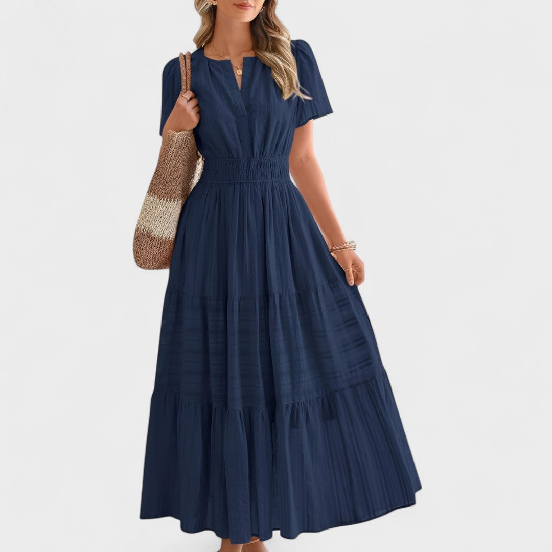 Timea - Summer Short Sleeve Maxi Dress