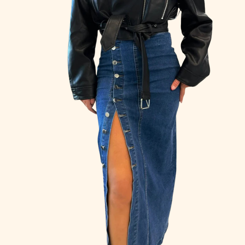 Paige - Denim Slit Skirt