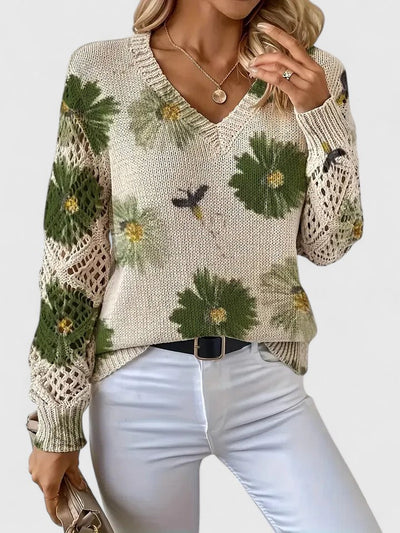 Avelora – Lightweight Floral Knit Sweater