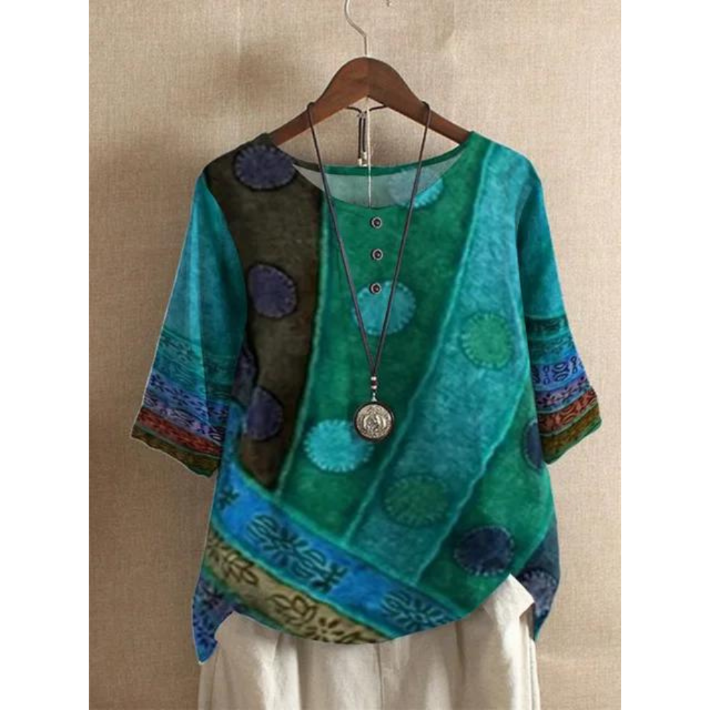 Raisa - Comfortable Colorful Blouse With Half Sleeves 6