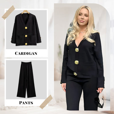 Anatalia – Premium Knit Lounge Set with Gold Button Detail