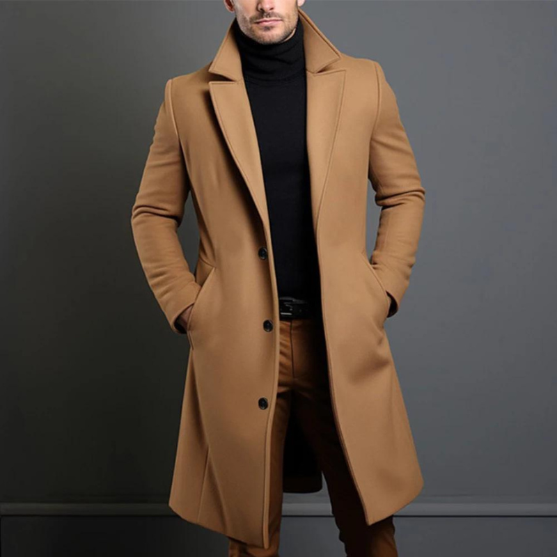 Curtis - Long Sleeve Coat With Pockets