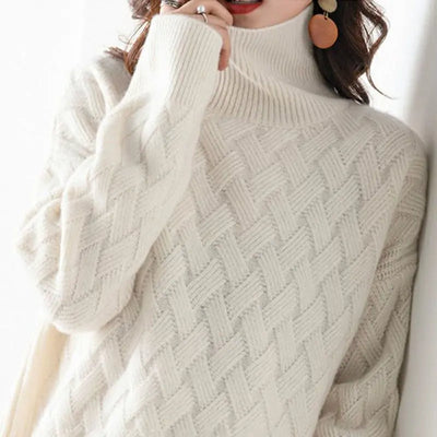 Calista – Chevron Knit Turtleneck Sweater