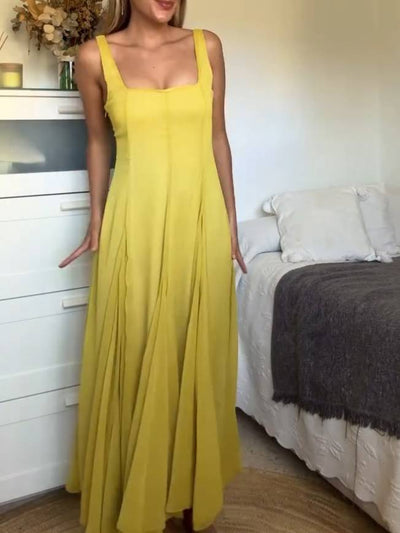 Celine – Square Neck A-Line Dress