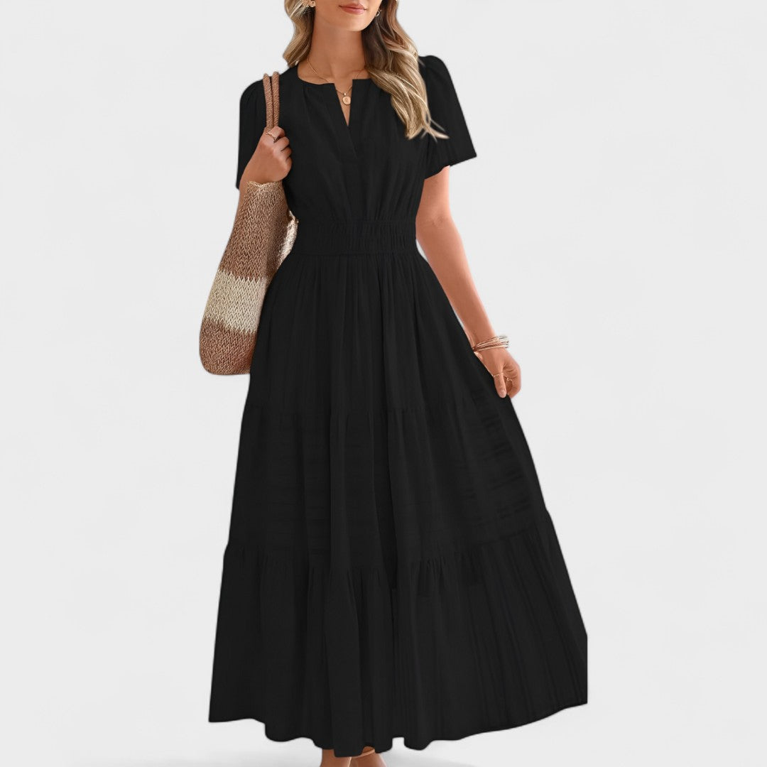 Timea - Summer Short Sleeve Maxi Dress