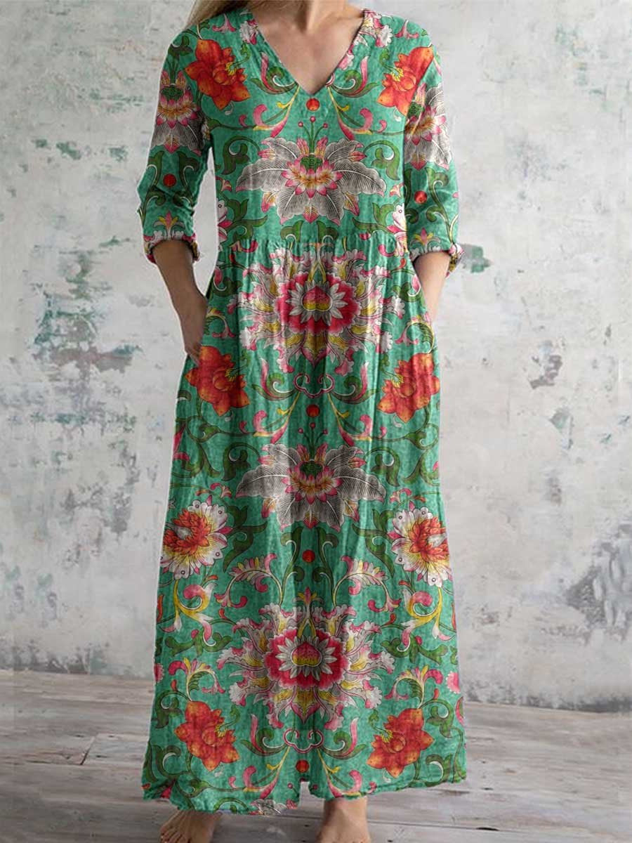 Selva – Botanical Print Maxi Dress 12