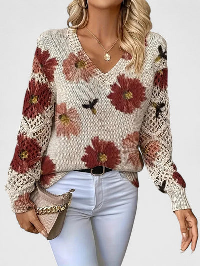 Avelora – Lightweight Floral Knit Sweater