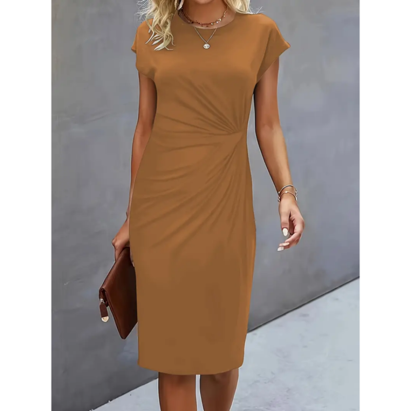 Reyna - Short sleeve formal midi dress