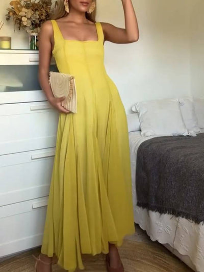 Celine – Square Neck A-Line Dress