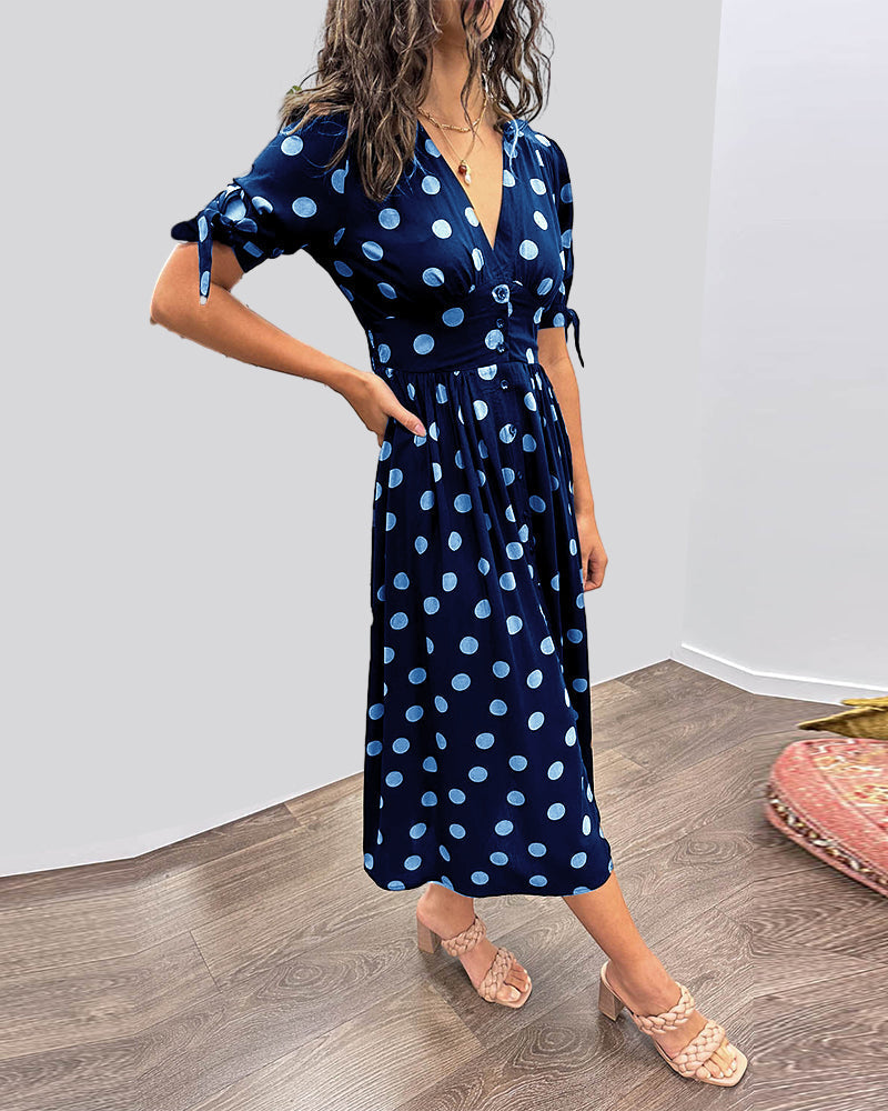 Ava – Polka Dot Midi Dress