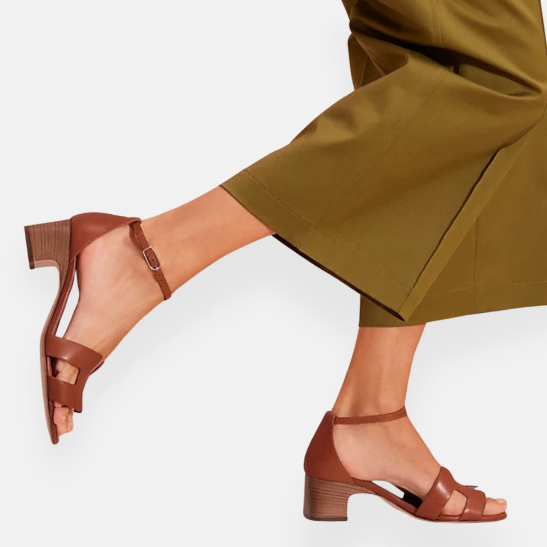 Eleny - Elegant Heeled Sandals with Ankle Strap