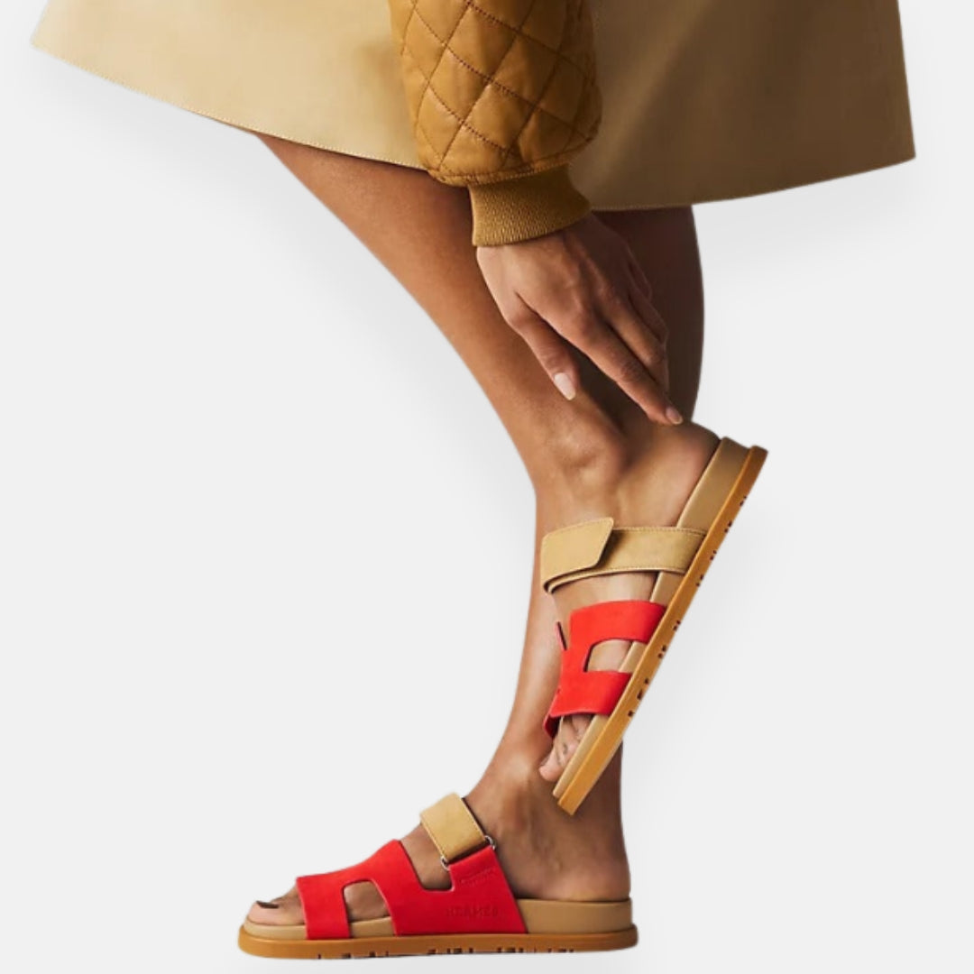 Alexane – Two-Tone Cross-Strap Sandals