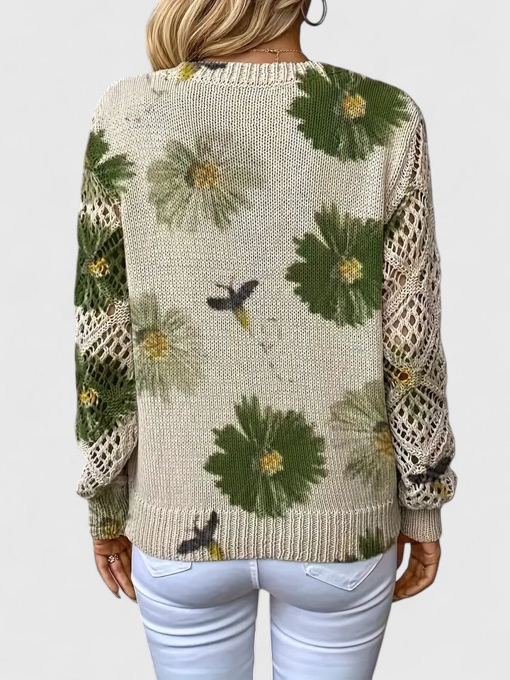 Avelora – Lightweight Floral Knit Sweater