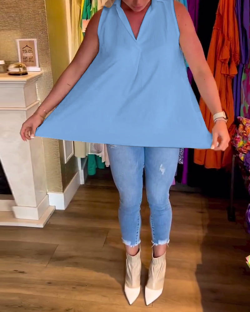 Laluna – Sleeveless Ruffle Top