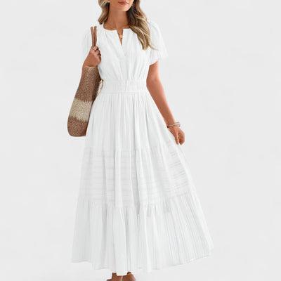 Timea - Summer Short Sleeve Maxi Dress