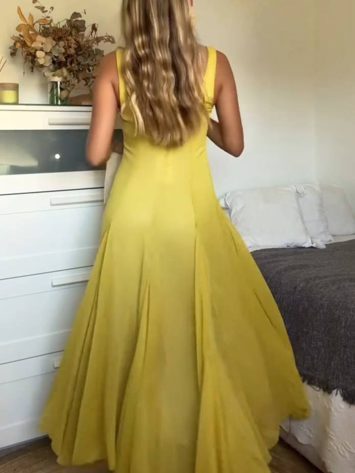 Celine – Square Neck A-Line Dress