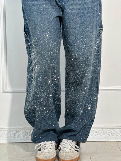 Amelda - Glitter Denim Pants