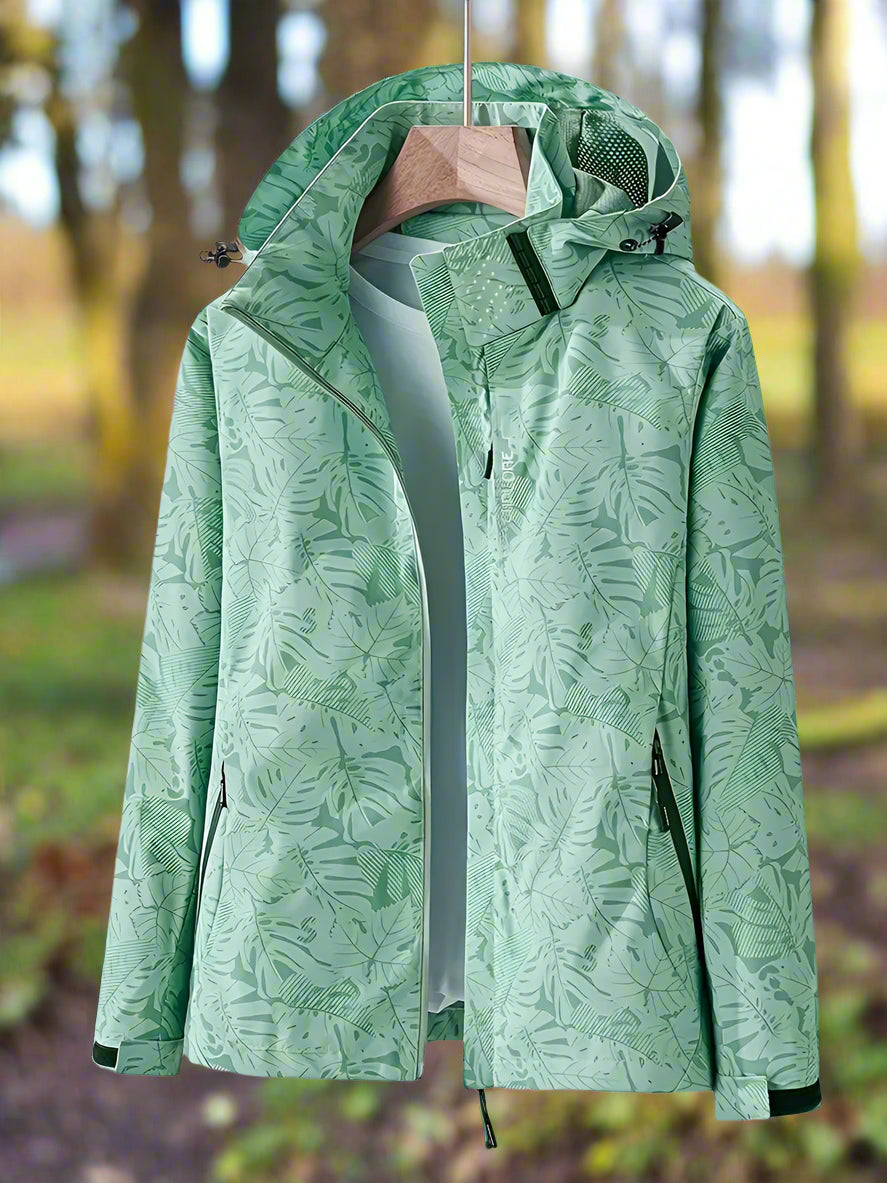 Nalia – Waterproof Leaf-Print Jacket