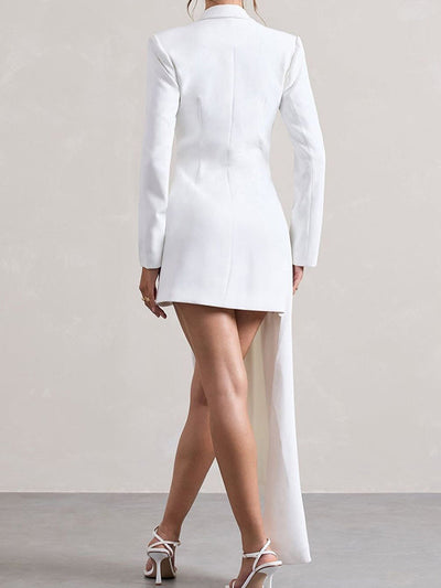 Delia – Asymmetric Blazer Maxi Dress