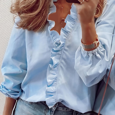 Yara – Ruffled V-Neck Blouse
