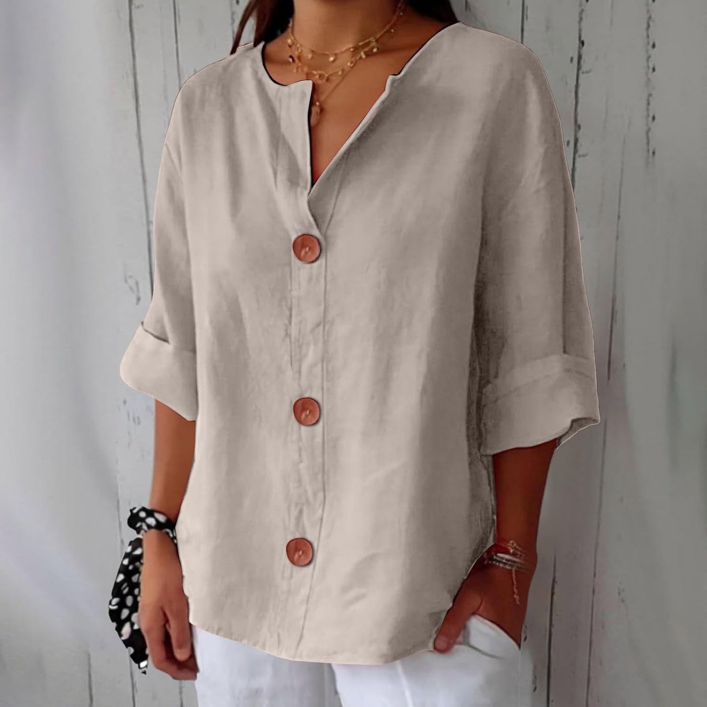 Tanny - Coastal Linen Blouse