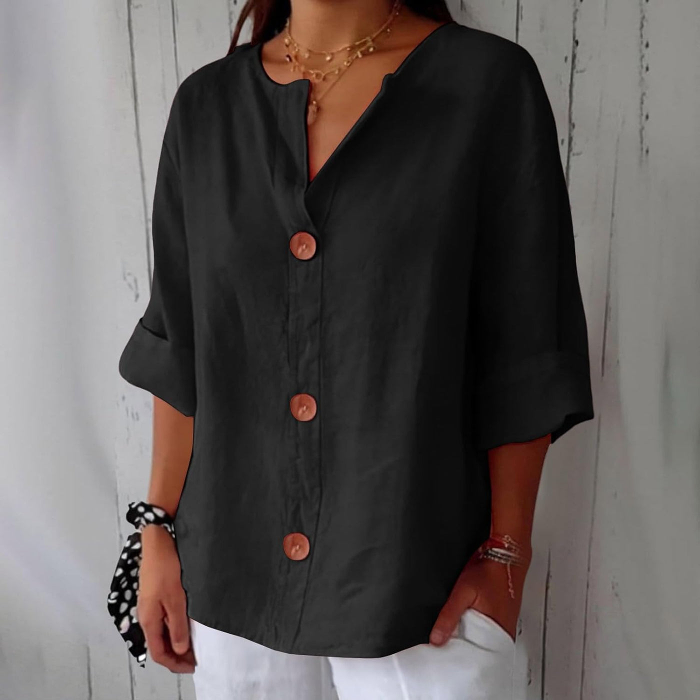Tanny - Coastal Linen Blouse