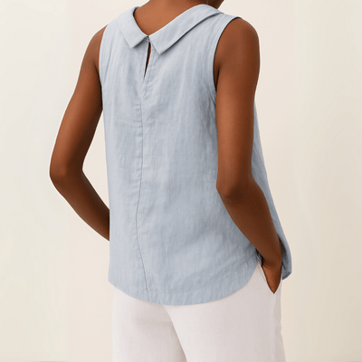 Gigi - Sleeveless Roll Collar Top