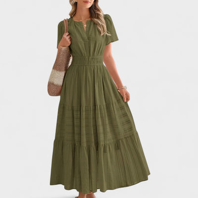 Timea - Summer Short Sleeve Maxi Dress