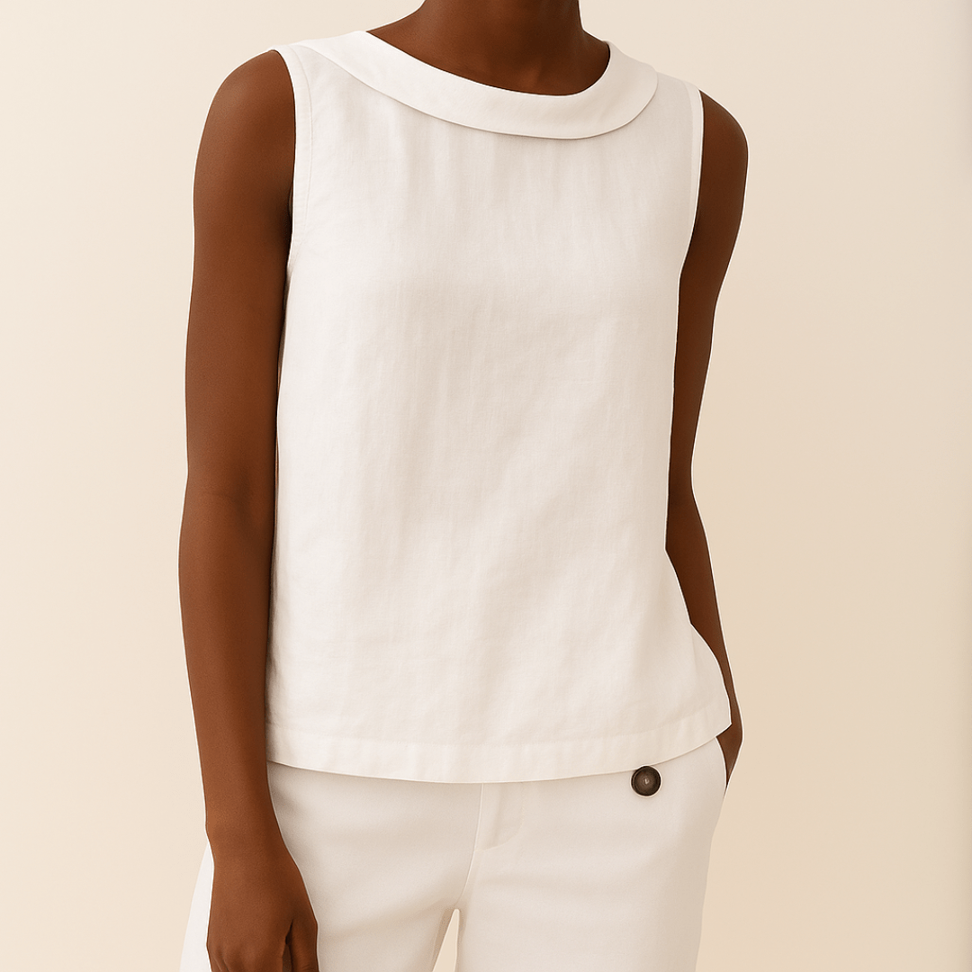 Gigi - Sleeveless Roll Collar Top