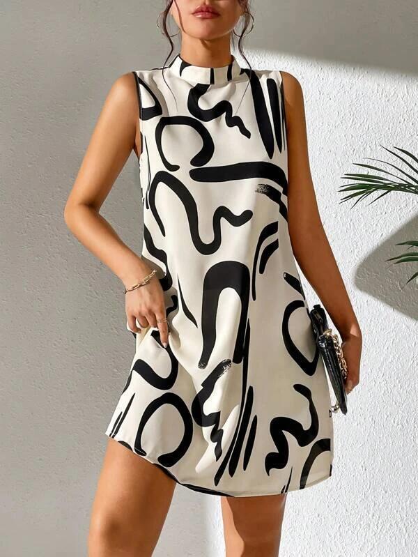 Néa – Abstract Print Mini Dress