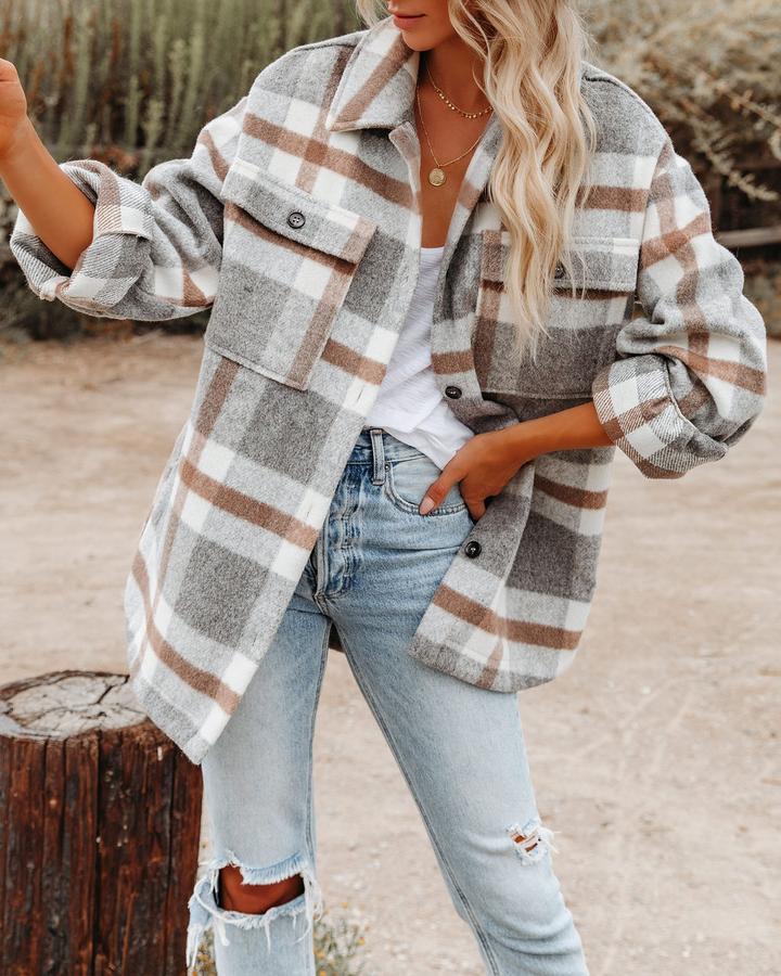 Rowena – Plaid Wool Coat
