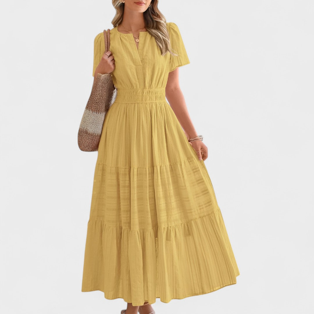 Timea - Summer Short Sleeve Maxi Dress