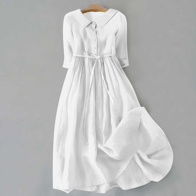 Louanne - Elegant Belted Shirt Dress