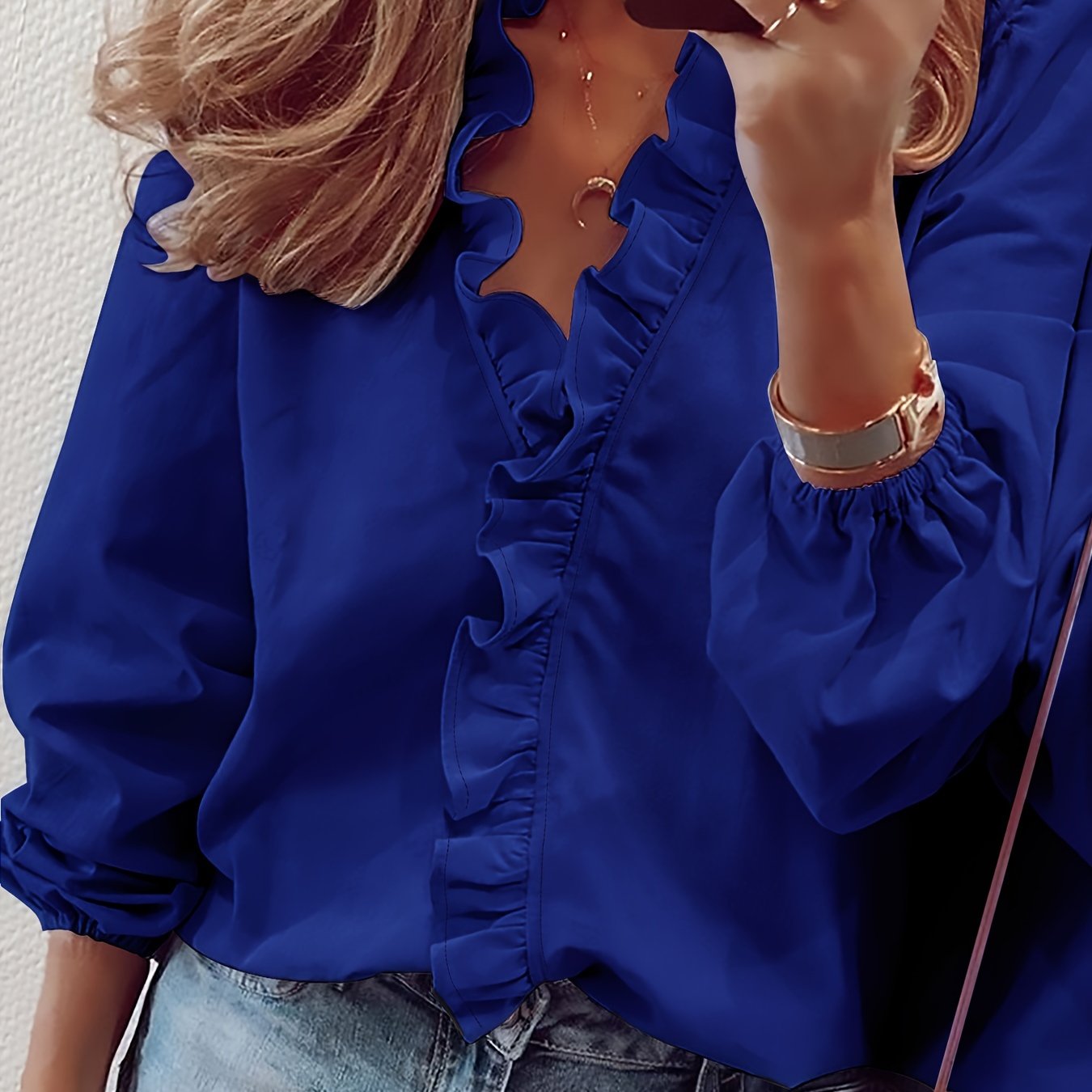 Yara – Ruffled V-Neck Blouse