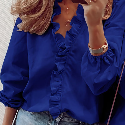 Yara – Ruffled V-Neck Blouse