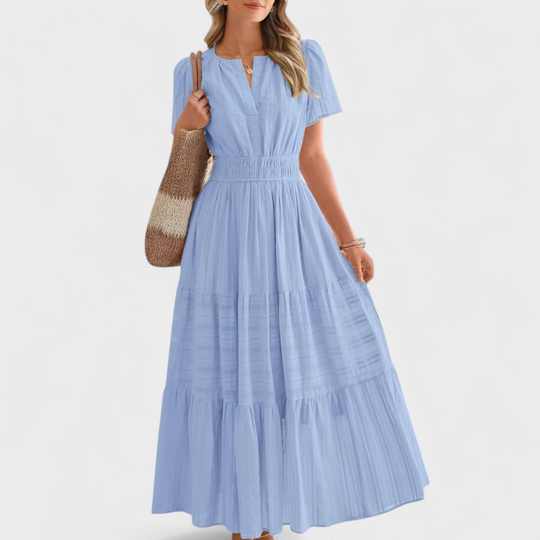 Timea - Summer Short Sleeve Maxi Dress