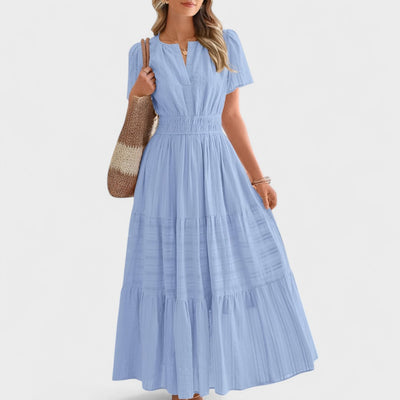 Timea - Summer Short Sleeve Maxi Dress