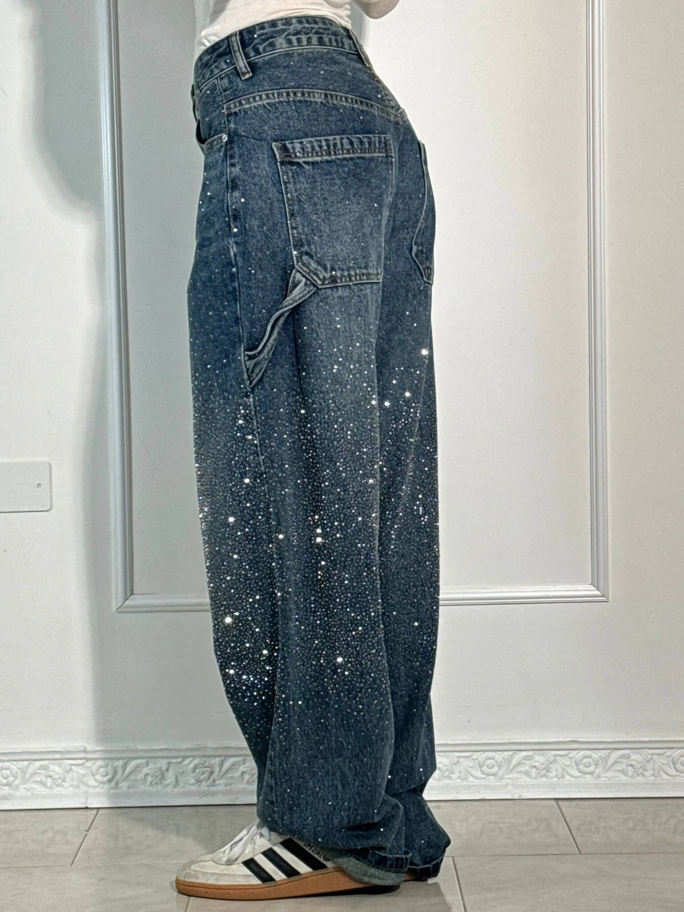 Amelda - Glitter Denim Pants