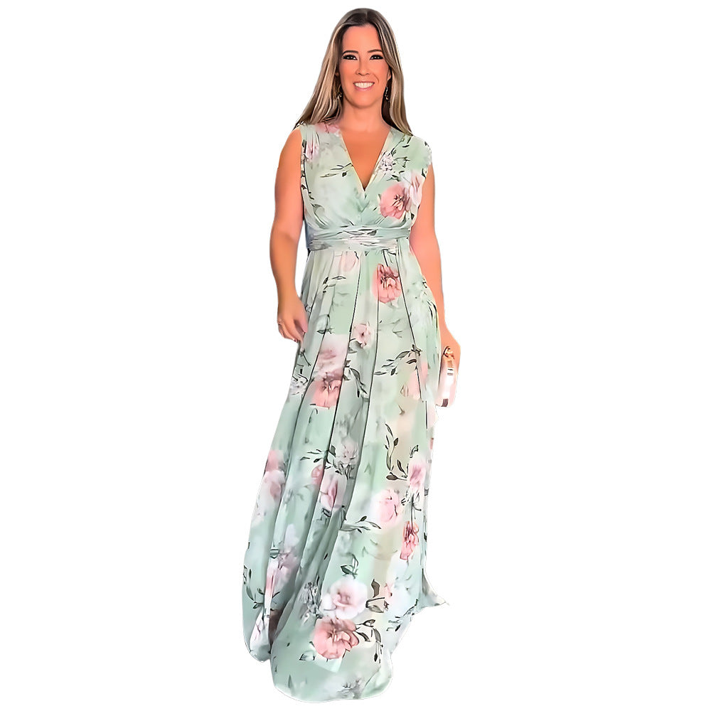 Nysa – Sea Blossom Chiffon Maxi Dress